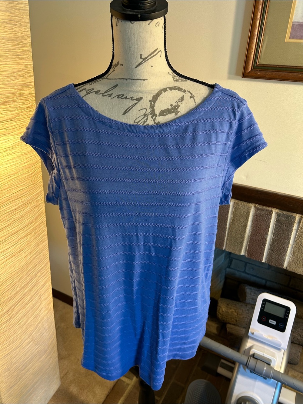 LOFT Periwinkle Short-Sleeve Scoop Neck Top